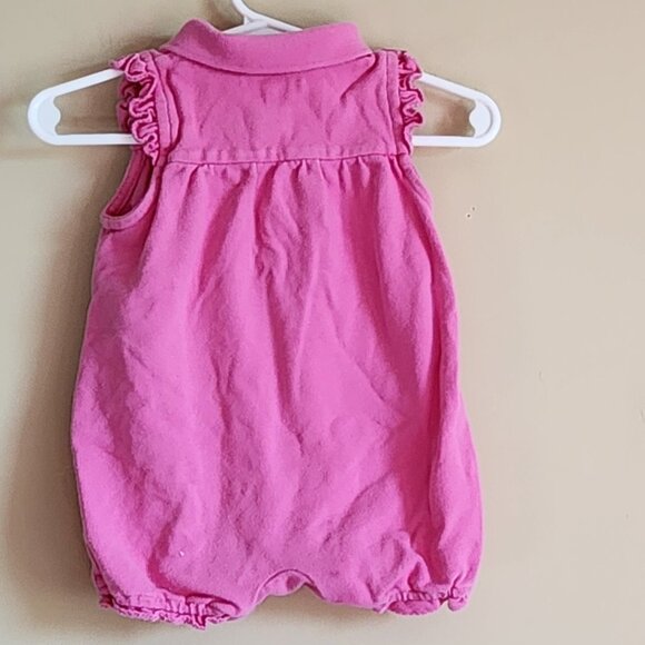 Ralph Lauren Pink Polo Romper Size 9 Months - Picture 4 of 5